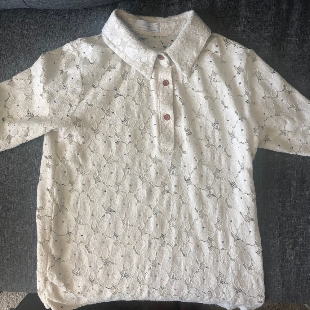 OAK + FORT White Lace Top
